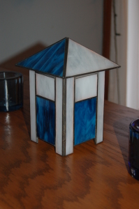 stained glass candle holder