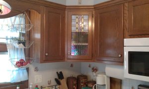 stained glass cabinet panel