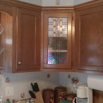 stained glass cabinet panel